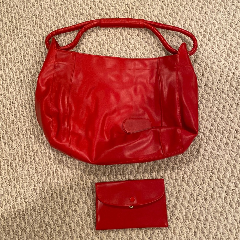 Red vintage boho bag purse with wallet shoulder bag